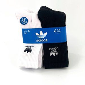 Adidas Youth Original Trefoil Socks 6 Pack NEW